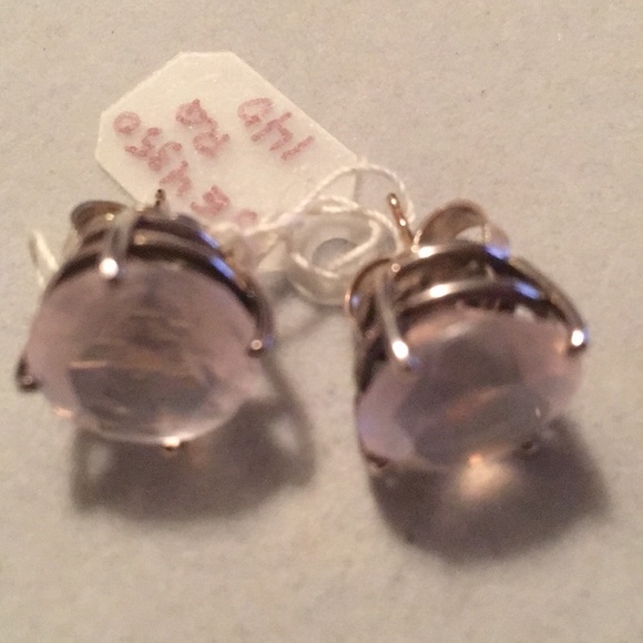 Rose Quartz Butterfly /& Silver Hoops